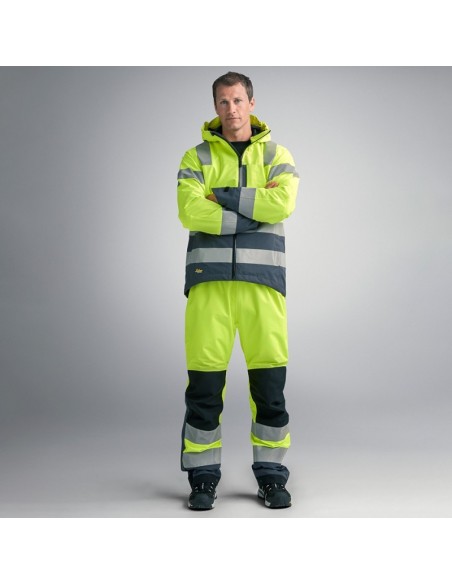 6530 Pantalones largos de trabajo impermeables Waterproof Shell alta visibilidad clase 2 AllroundWork naranja/gris acero