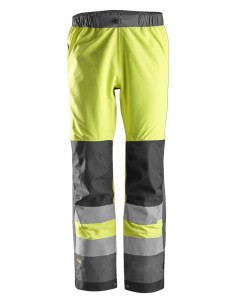 6530 Pantalones largos trabajo impermeables Waterproof Shell alta visibilidad clase 2 AllroundWork amarillo/gris acero