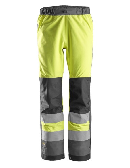 6530 Pantalones largos trabajo impermeables Waterproof Shell alta visibilidad clase 2 AllroundWork amarillo/gris acero