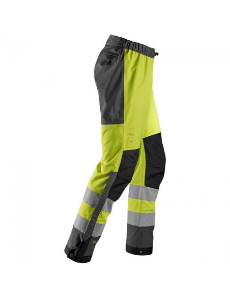 6530 Pantalones largos trabajo impermeables Waterproof Shell alta visibilidad clase 2 AllroundWork amarillo/gris acero