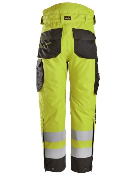 6630 Pantalones largos de trabajo impermeables de alta visibilidad clase 2 acolchados con doble capa 37.5 amarillo/negro