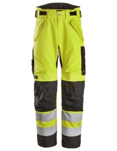 6630 Pantalones largos de trabajo impermeables de alta visibilidad clase 2 acolchados con doble capa 37.5 amarillo/negro