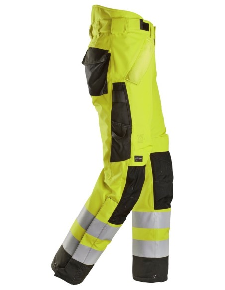 6630 Pantalones largos de trabajo impermeables de alta visibilidad clase 2 acolchados con doble capa 37.5 amarillo/negro