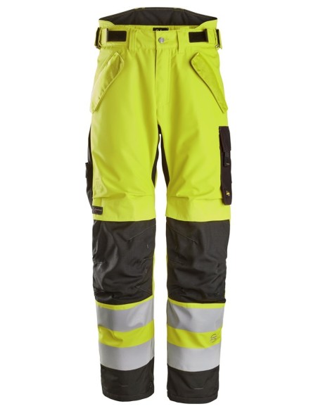 6630 Pantalones largos de trabajo impermeables de alta visibilidad clase 2 acolchados con doble capa 37.5 amarillo/negro